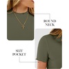 image:imageANRABESS Womens Mock Neck Tops Short Sleeve Fitted Tee Soft Comfy Ribbed Tshirts Summer Going Out Outfits for Dailyamp WorkArmy Green