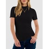 image:imageANRABESS Womens Mock Neck Tops Short Sleeve Fitted Tee Soft Comfy Ribbed Tshirts Summer Going Out Outfits for Dailyamp WorkBlack