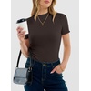 image:imageANRABESS Womens Mock Neck Tops Short Sleeve Fitted Tee Soft Comfy Ribbed Tshirts Summer Going Out Outfits for Dailyamp WorkBrown