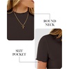 image:imageANRABESS Womens Mock Neck Tops Short Sleeve Fitted Tee Soft Comfy Ribbed Tshirts Summer Going Out Outfits for Dailyamp WorkBrown