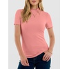 image:imageANRABESS Womens Mock Neck Tops Short Sleeve Fitted Tee Soft Comfy Ribbed Tshirts Summer Going Out Outfits for Dailyamp WorkCoral Pink