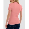 image:imageANRABESS Womens Mock Neck Tops Short Sleeve Fitted Tee Soft Comfy Ribbed Tshirts Summer Going Out Outfits for Dailyamp WorkCoral Pink
