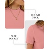 image:imageANRABESS Womens Mock Neck Tops Short Sleeve Fitted Tee Soft Comfy Ribbed Tshirts Summer Going Out Outfits for Dailyamp WorkCoral Pink