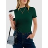 image:imageANRABESS Womens Mock Neck Tops Short Sleeve Fitted Tee Soft Comfy Ribbed Tshirts Summer Going Out Outfits for Dailyamp WorkDeep Green