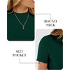 image:imageANRABESS Womens Mock Neck Tops Short Sleeve Fitted Tee Soft Comfy Ribbed Tshirts Summer Going Out Outfits for Dailyamp WorkDeep Green