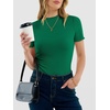 image:imageANRABESS Womens Mock Neck Tops Short Sleeve Fitted Tee Soft Comfy Ribbed Tshirts Summer Going Out Outfits for Dailyamp WorkGreen