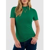 image:imageANRABESS Womens Mock Neck Tops Short Sleeve Fitted Tee Soft Comfy Ribbed Tshirts Summer Going Out Outfits for Dailyamp WorkGreen