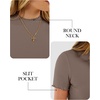image:imageANRABESS Womens Mock Neck Tops Short Sleeve Fitted Tee Soft Comfy Ribbed Tshirts Summer Going Out Outfits for Dailyamp WorkLight Brown