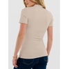 image:imageANRABESS Womens Mock Neck Tops Short Sleeve Fitted Tee Soft Comfy Ribbed Tshirts Summer Going Out Outfits for Dailyamp WorkOatmeal