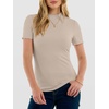 image:imageANRABESS Womens Mock Neck Tops Short Sleeve Fitted Tee Soft Comfy Ribbed Tshirts Summer Going Out Outfits for Dailyamp WorkOatmeal