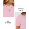 image:imageANRABESS Womens Mock Neck Tops Short Sleeve Fitted Tee Soft Comfy Ribbed Tshirts Summer Going Out Outfits for Dailyamp WorkPink