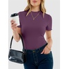 image:imageANRABESS Womens Mock Neck Tops Short Sleeve Fitted Tee Soft Comfy Ribbed Tshirts Summer Going Out Outfits for Dailyamp WorkPurple