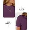 image:imageANRABESS Womens Mock Neck Tops Short Sleeve Fitted Tee Soft Comfy Ribbed Tshirts Summer Going Out Outfits for Dailyamp WorkPurple