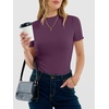 image:imageANRABESS Womens Mock Neck Tops Short Sleeve Fitted Tee Soft Comfy Ribbed Tshirts Summer Going Out Outfits for Dailyamp WorkPurple