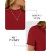 image:imageANRABESS Womens Mock Neck Tops Short Sleeve Fitted Tee Soft Comfy Ribbed Tshirts Summer Going Out Outfits for Dailyamp WorkRed