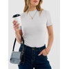 image:imageANRABESS Womens Mock Neck Tops Short Sleeve Fitted Tee Soft Comfy Ribbed Tshirts Summer Going Out Outfits for Dailyamp WorkWhite