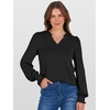 image:imageANRABESS Womens Puff Long Sleeve Shirts V Neck Loose TShirts Dressy Casual Work Blouses 2026 Fall Tops Trendy ClothesBlack