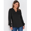 image:imageANRABESS Womens Puff Long Sleeve Shirts V Neck Loose TShirts Dressy Casual Work Blouses 2026 Fall Tops Trendy ClothesBlack