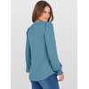 image:imageANRABESS Womens Puff Long Sleeve Shirts V Neck Loose TShirts Dressy Casual Work Blouses 2026 Fall Tops Trendy ClothesBlue Green