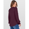 image:imageANRABESS Womens Puff Long Sleeve Shirts V Neck Loose TShirts Dressy Casual Work Blouses 2026 Fall Tops Trendy ClothesBurgundy