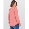 image:imageANRABESS Womens Puff Long Sleeve Shirts V Neck Loose TShirts Dressy Casual Work Blouses 2026 Fall Tops Trendy ClothesCoral Orange