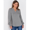 image:imageANRABESS Womens Puff Long Sleeve Shirts V Neck Loose TShirts Dressy Casual Work Blouses 2026 Fall Tops Trendy ClothesGrey
