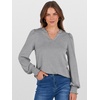 image:imageANRABESS Womens Puff Long Sleeve Shirts V Neck Loose TShirts Dressy Casual Work Blouses 2026 Fall Tops Trendy ClothesGrey