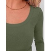 image:imageANRABESS Womens Scoop Neck Fitted Long Sleeve Crop Tops  Comfy Soft Stretch Ribbed T ShirtsSlimBasic Layering TeeCasual Daily Wear Work OutfitsSpring Fall Winter ClothesArmy Green