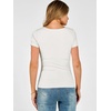 image:imageANRABESS Womens Short Sleeve Double Lined Tops Built in Bra  Square Neck CroppedSlim Fitted Basic Tee Shirts Soft Stretchy Breathable for SummerGoing Out Work Everyday WearWhite