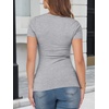 image:imageANRABESS Womens Short Sleeve Top Built in Bra TShirt  Crew NeckSoft Stretchy Breathable RibbedSlim Fit Basic tee ShirtsCasual Summer Vacation Daily Going Out WearGrey