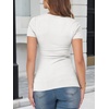 image:imageANRABESS Womens Short Sleeve Top Built in Bra TShirt  Crew NeckSoft Stretchy Breathable RibbedSlim Fit Basic tee ShirtsCasual Summer Vacation Daily Going Out WearWhite