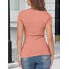 image:imageANRABESS Womens Short Sleeve Top Built in Bra TShirt  Crew NeckSoft Stretchy Breathable RibbedSlim Fit Basic tee ShirtsCasual Summer Vacation Daily Going Out WearPeach Pink