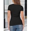 image:imageANRABESS Womens Short Sleeve Top Built in Bra TShirt  Crew NeckSoft Stretchy Breathable RibbedSlim Fit Basic tee ShirtsCasual Summer Vacation Daily Going Out WearBlack