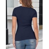 image:imageANRABESS Womens Short Sleeve Top Built in Bra TShirt  Crew NeckSoft Stretchy Breathable RibbedSlim Fit Basic tee ShirtsCasual Summer Vacation Daily Going Out WearNavy Blue