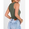 image:imageANRABESS Womens Sleeveless Henley High Neck Tank Top  Ribbed Slim Fit Shirts Racerback Summer Casual Daily Life amp Workouts Beach Vacation ClothesArmy Green