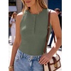 image:imageANRABESS Womens Sleeveless Henley High Neck Tank Top  Ribbed Slim Fit Shirts Racerback Summer Casual Daily Life amp Workouts Beach Vacation ClothesArmy Green