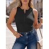 image:imageANRABESS Womens Sleeveless Henley High Neck Tank Top  Ribbed Slim Fit Shirts Racerback Summer Casual Daily Life amp Workouts Beach Vacation ClothesBlack