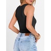 image:imageANRABESS Womens Sleeveless Henley High Neck Tank Top  Ribbed Slim Fit Shirts Racerback Summer Casual Daily Life amp Workouts Beach Vacation ClothesBlack