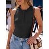 image:imageANRABESS Womens Sleeveless Henley High Neck Tank Top  Ribbed Slim Fit Shirts Racerback Summer Casual Daily Life amp Workouts Beach Vacation ClothesBlack