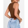 image:imageANRABESS Womens Sleeveless Henley High Neck Tank Top  Ribbed Slim Fit Shirts Racerback Summer Casual Daily Life amp Workouts Beach Vacation ClothesBrown