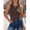 image:imageANRABESS Womens Sleeveless Henley High Neck Tank Top  Ribbed Slim Fit Shirts Racerback Summer Casual Daily Life amp Workouts Beach Vacation ClothesCoffee