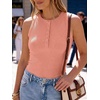 image:imageANRABESS Womens Sleeveless Henley High Neck Tank Top  Ribbed Slim Fit Shirts Racerback Summer Casual Daily Life amp Workouts Beach Vacation ClothesCoral