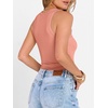 image:imageANRABESS Womens Sleeveless Henley High Neck Tank Top  Ribbed Slim Fit Shirts Racerback Summer Casual Daily Life amp Workouts Beach Vacation ClothesCoral