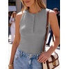 image:imageANRABESS Womens Sleeveless Henley High Neck Tank Top  Ribbed Slim Fit Shirts Racerback Summer Casual Daily Life amp Workouts Beach Vacation ClothesGray