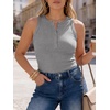 image:imageANRABESS Womens Sleeveless Henley High Neck Tank Top  Ribbed Slim Fit Shirts Racerback Summer Casual Daily Life amp Workouts Beach Vacation ClothesGray