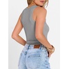 image:imageANRABESS Womens Sleeveless Henley High Neck Tank Top  Ribbed Slim Fit Shirts Racerback Summer Casual Daily Life amp Workouts Beach Vacation ClothesGray