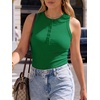 image:imageANRABESS Womens Sleeveless Henley High Neck Tank Top  Ribbed Slim Fit Shirts Racerback Summer Casual Daily Life amp Workouts Beach Vacation ClothesGreen