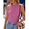 image:imageANRABESS Womens Sleeveless Henley High Neck Tank Top  Ribbed Slim Fit Shirts Racerback Summer Casual Daily Life amp Workouts Beach Vacation ClothesHot Pink