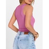 image:imageANRABESS Womens Sleeveless Henley High Neck Tank Top  Ribbed Slim Fit Shirts Racerback Summer Casual Daily Life amp Workouts Beach Vacation ClothesHot Pink