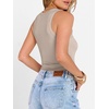 image:imageANRABESS Womens Sleeveless Henley High Neck Tank Top  Ribbed Slim Fit Shirts Racerback Summer Casual Daily Life amp Workouts Beach Vacation ClothesKhaki